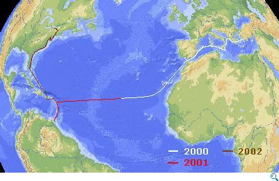 Atlantik Übersichtskarte 2000-2002